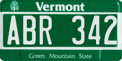 VT license plate ABR342