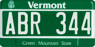 VT license plate ABR344