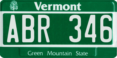 VT license plate ABR346