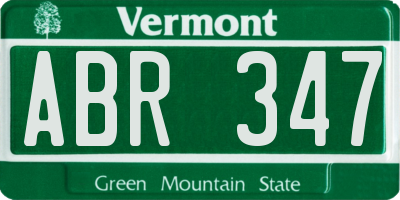 VT license plate ABR347