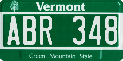 VT license plate ABR348