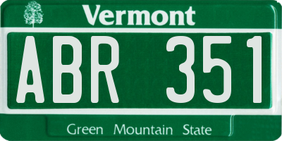 VT license plate ABR351