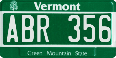 VT license plate ABR356