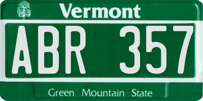 VT license plate ABR357