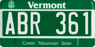 VT license plate ABR361