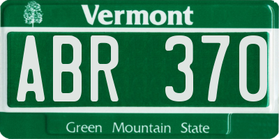 VT license plate ABR370