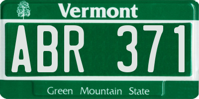 VT license plate ABR371