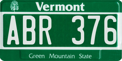 VT license plate ABR376