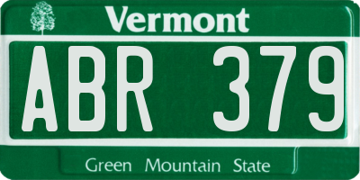 VT license plate ABR379