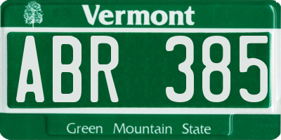 VT license plate ABR385