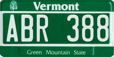 VT license plate ABR388