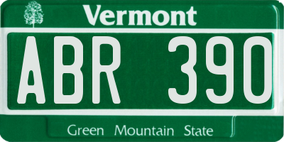 VT license plate ABR390