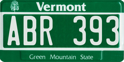 VT license plate ABR393