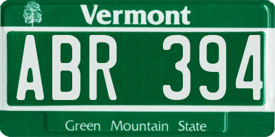 VT license plate ABR394