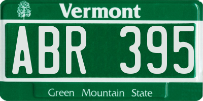 VT license plate ABR395