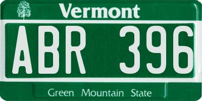 VT license plate ABR396