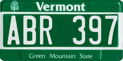 VT license plate ABR397