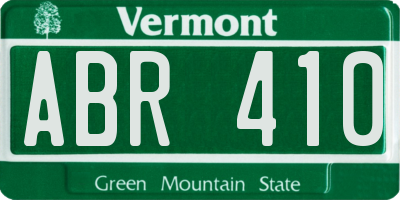 VT license plate ABR410