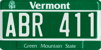 VT license plate ABR411