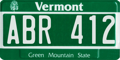 VT license plate ABR412