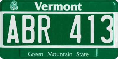 VT license plate ABR413