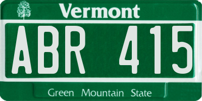 VT license plate ABR415