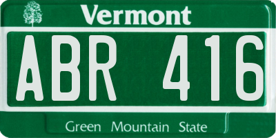 VT license plate ABR416