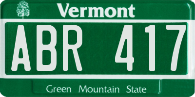 VT license plate ABR417