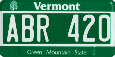 VT license plate ABR420