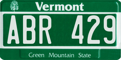 VT license plate ABR429