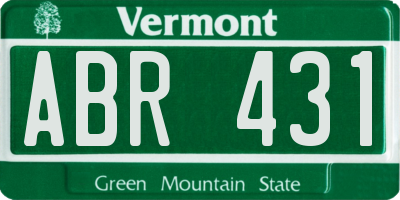 VT license plate ABR431