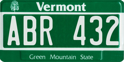 VT license plate ABR432