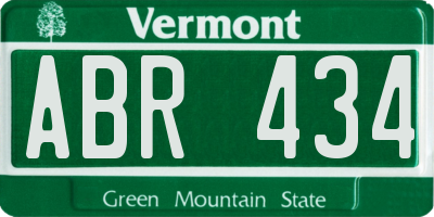 VT license plate ABR434