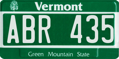 VT license plate ABR435