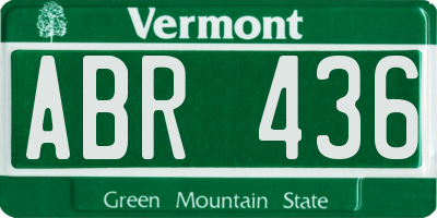 VT license plate ABR436