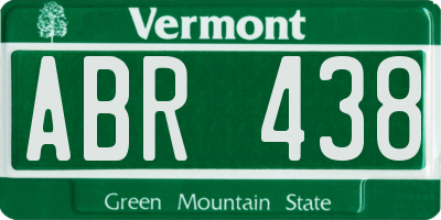 VT license plate ABR438