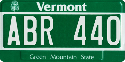 VT license plate ABR440