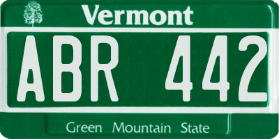 VT license plate ABR442