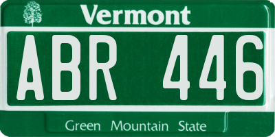 VT license plate ABR446