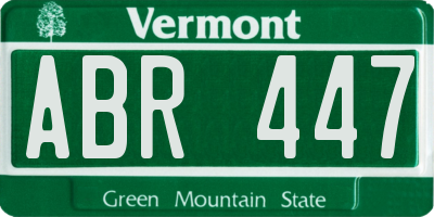 VT license plate ABR447