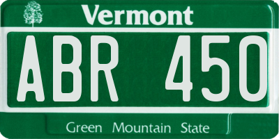 VT license plate ABR450