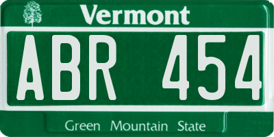 VT license plate ABR454