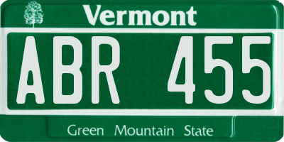 VT license plate ABR455