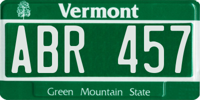 VT license plate ABR457