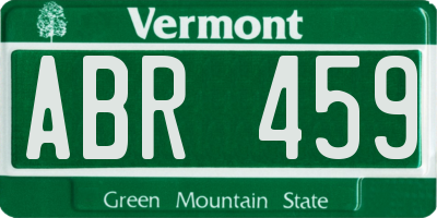 VT license plate ABR459