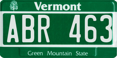 VT license plate ABR463