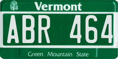 VT license plate ABR464