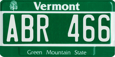 VT license plate ABR466