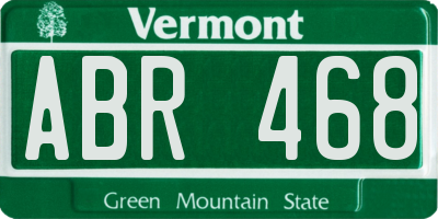 VT license plate ABR468