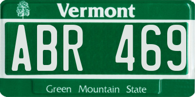 VT license plate ABR469